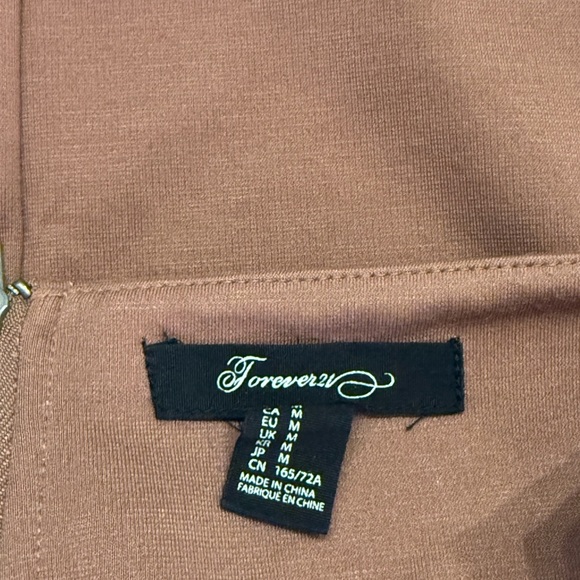 Forever 21 Tan and Black Pencil Mini Skirt Faux Leather - Picture 4 of 5